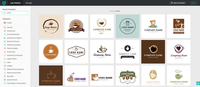 How to easier design a coffee logo with DesignEvo.