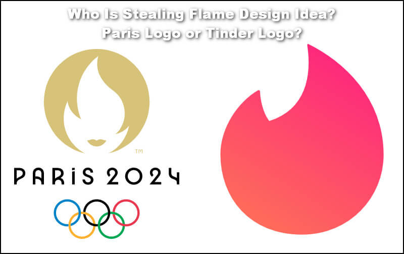Paris 2024 logo and Tinder logo - The flame idea.