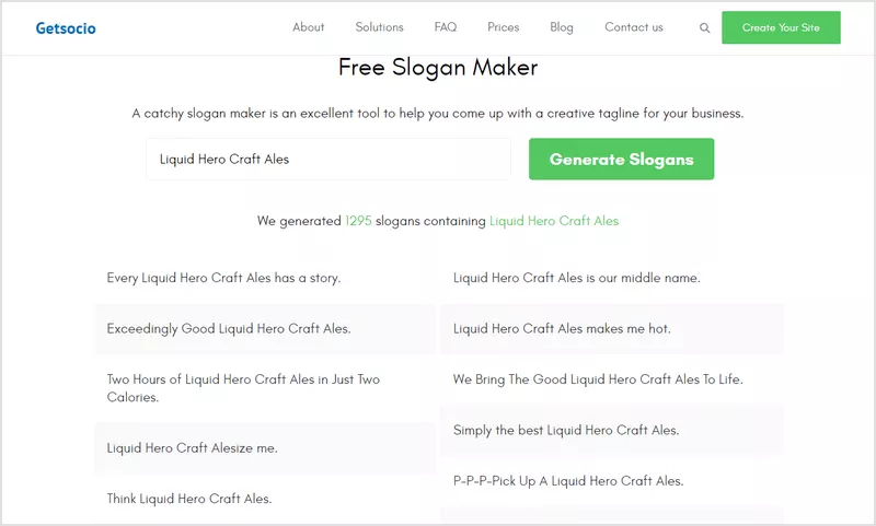 Getsocio Batch Slogan Generator