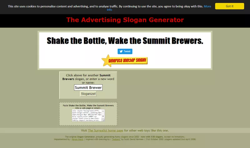 Surrealist Slogan Generator