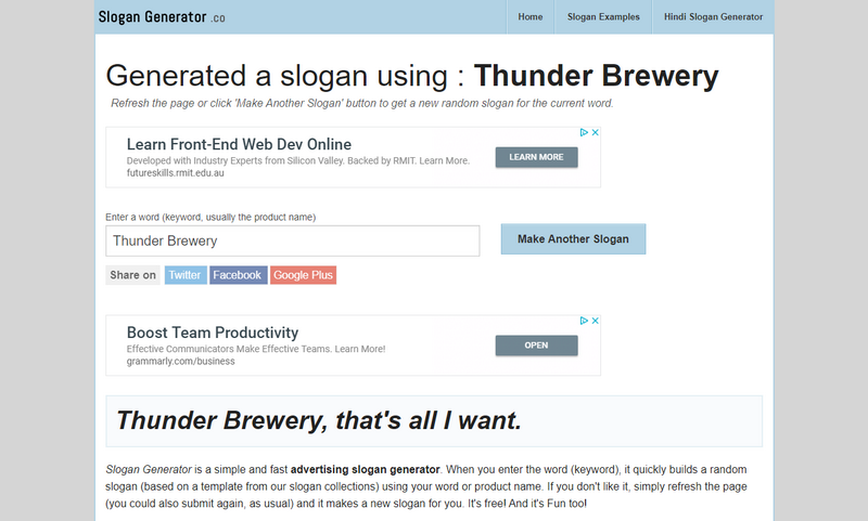 Free Tagline, And Slogan Generators That Rank 7