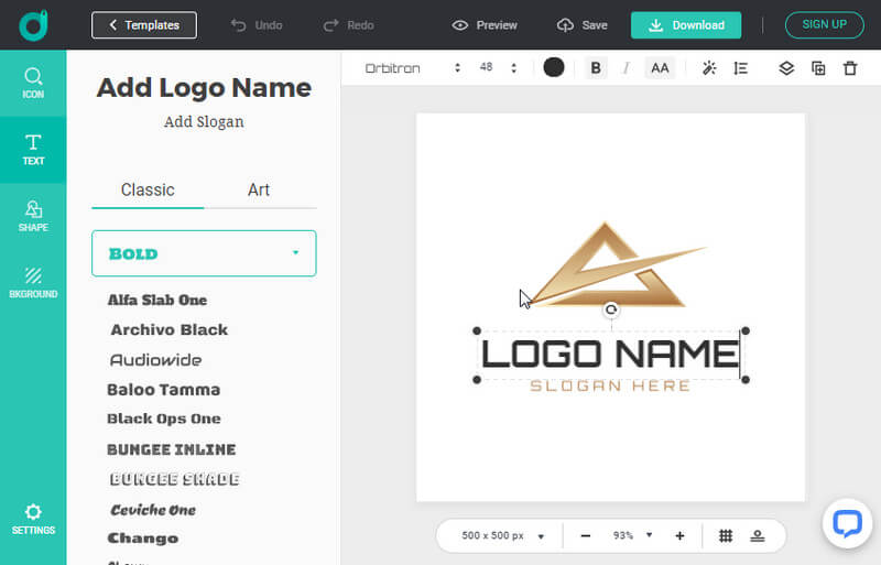 Create a triangle logo easily with designevo.com