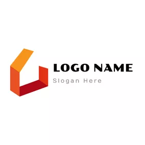 Logotipo De Empresa De Construcción 3D and Gradient Red Color House logo design