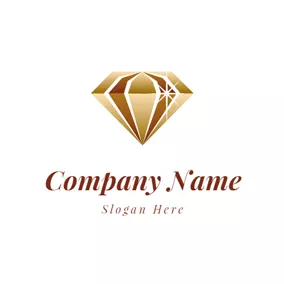 金色 Logo 3D Beautiful Yellow Jewelry logo design