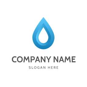 Ecologic Logo 3D Blue Water Drop Icon logo design