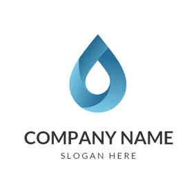 Logotipo De Agua 3D Blue Water Drop logo design