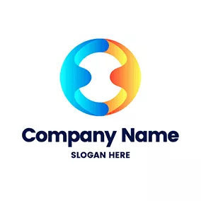 Gradient Logo 3D Circle Figure Friend logo design