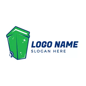 垃圾箱 Logo 3D Cuboid Simple Bin logo design
