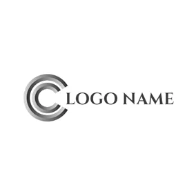 Gray Logo 3D Double Letter C logo design