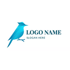 木材 Logo 3D Gradient Woodpecker Emblem logo design