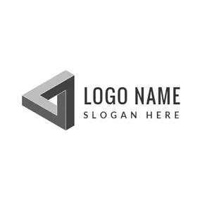 3Dロゴ 3D Gray Triangle logo design