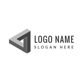 3D Logo 3D Gray Triangle logo design