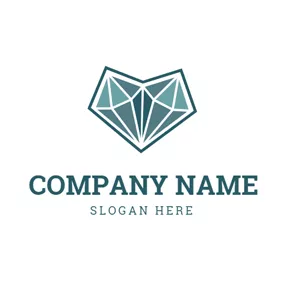 Logo En Diamant 3D Green Diamond and Jewelry logo design