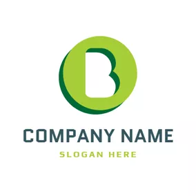 Circular Logo 3D Green Letter B logo design