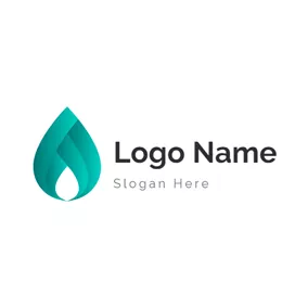 AQUAロゴ 3D Green Water Drop logo design