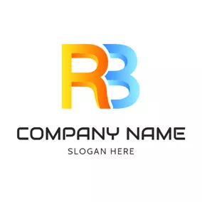B Logo 3D Letter R and B logo design