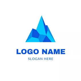 Ski Logo 3D Mountain Iceberg logo design