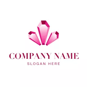 水晶 Logo 3D Pink Crystal logo design
