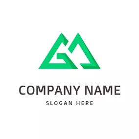 Alpine Logo 3D Triangular Letter G M logo design