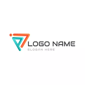 播放键logo 3D Triangular Simple Letter P C logo design