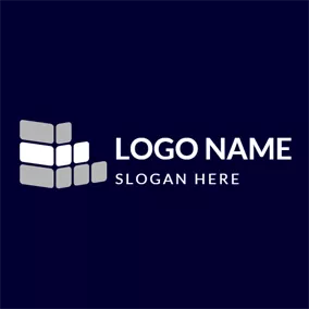 Container Logo 3D White and Gray Container logo design