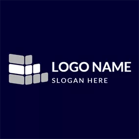 容器logo 3D White and Gray Container logo design