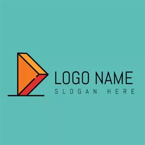 Logótipo Triângulo 3D Yellow Letter D logo design