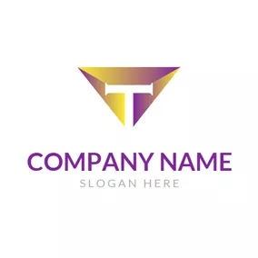 Logotipo T 3D Yellow Letter T logo design