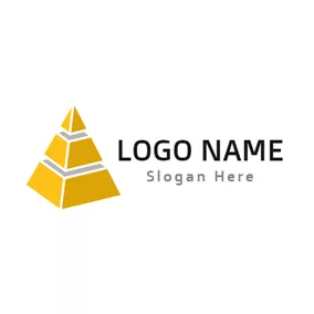 地标logo 3D Yellow Pyramid logo design