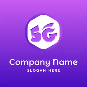 接続するロゴ 5g Gradient Cartoon logo design