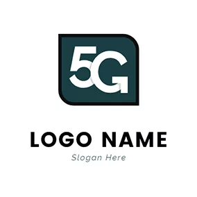 Logótipo De Chamada 5g Square Frame Simple logo design