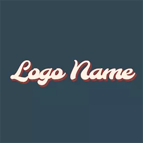 Blue Logo 70s Cute Font logo design