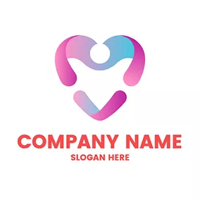 Curve Logo Abstract 3D Mom Baby logo design