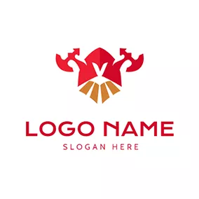 Logótipo Rei Abstract and Cute Viking Figure logo design