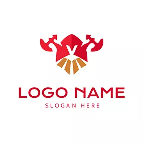 抽象Logo Abstract and Cute Viking Figure logo design