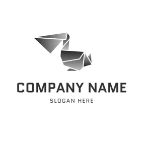 鹈鹕 Logo Abstract and Geometrical Pelican logo design