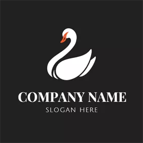 Logotipo De Cisne Abstract and Simple Swan logo design