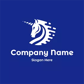 独角兽 Logo Abstract and Simple Unicorn logo design