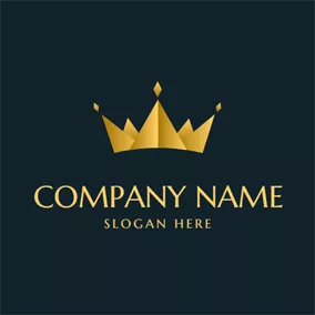 European Logo Abstract and Simple Yellow Crown logo design