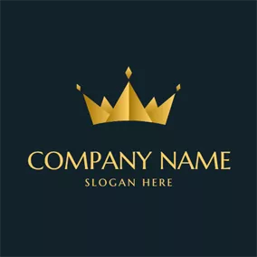 君主logo Abstract and Simple Yellow Crown logo design