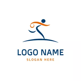 ボウリングロゴ Abstract Athlete and Bowling logo design