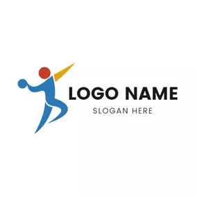 Training Logo Abstract Athlete and Handball logo design