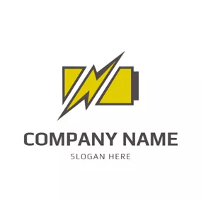 Electrician Logo Abstract Battery and Lightning logo design