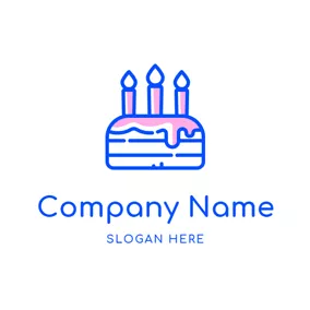 誕生日ロゴ Abstract Birthday Cake logo design