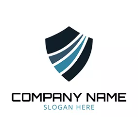 Corporate Logo Abstract Black and Blue Shield logo design