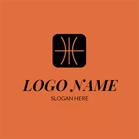 エレメントロゴ Abstract Black Basketball Icon logo design