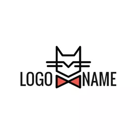 Tie Logo Abstract Black Cat logo design