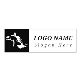 Black Logo Abstract Black Horse logo design