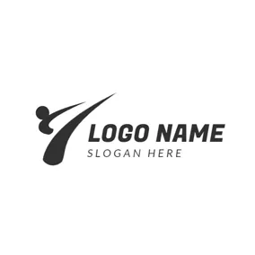 League Logo Abstract Black Karate Sportsman logo design