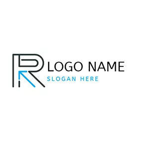 Initial Logo Abstract Black Letter R logo design